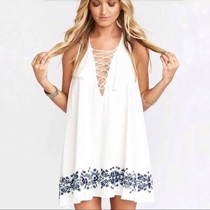 Show Me Your Mumu Daryn Lace Up Mini Dress XS
